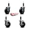 Service Caster 4'' Soft Rubber Wheel Swivel 1'' Expanding Stem Caster Set 2 Brakes, 4PK SCC-EX20S414-SRS-2-TLB-2-1 - alternate 5